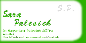 sara palesich business card